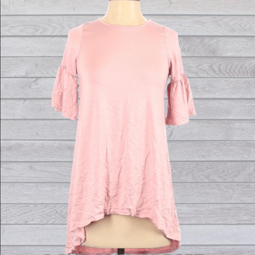 Agnes & Dora  Pink Frill Sleeve Top Tunic XXS